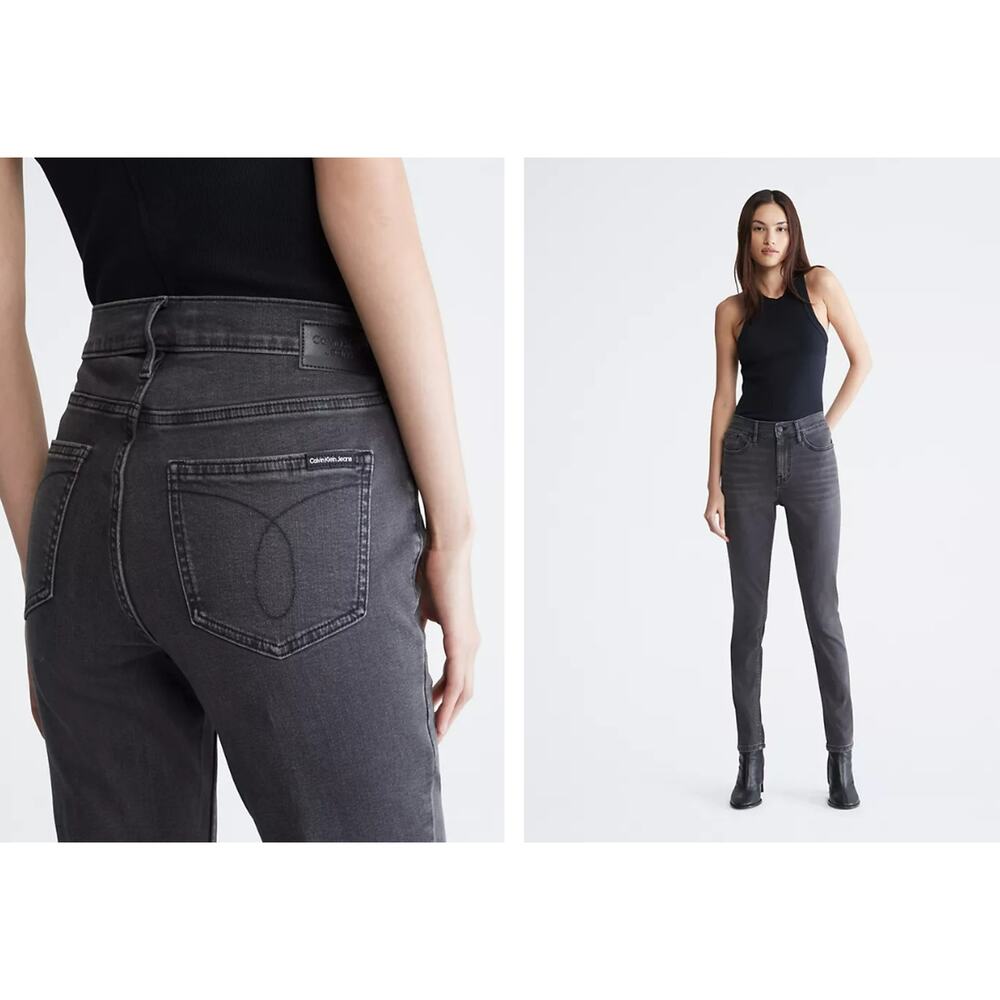 Calvin Klein Women's High Rise Skinny Ankle Length Jeans Size 28 Black NWT